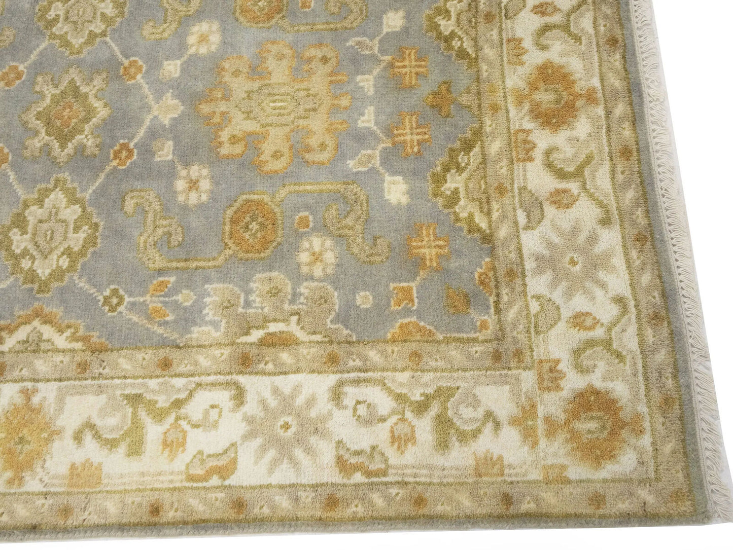 Handmade Classic Oushak Chobi Rug Floral Design