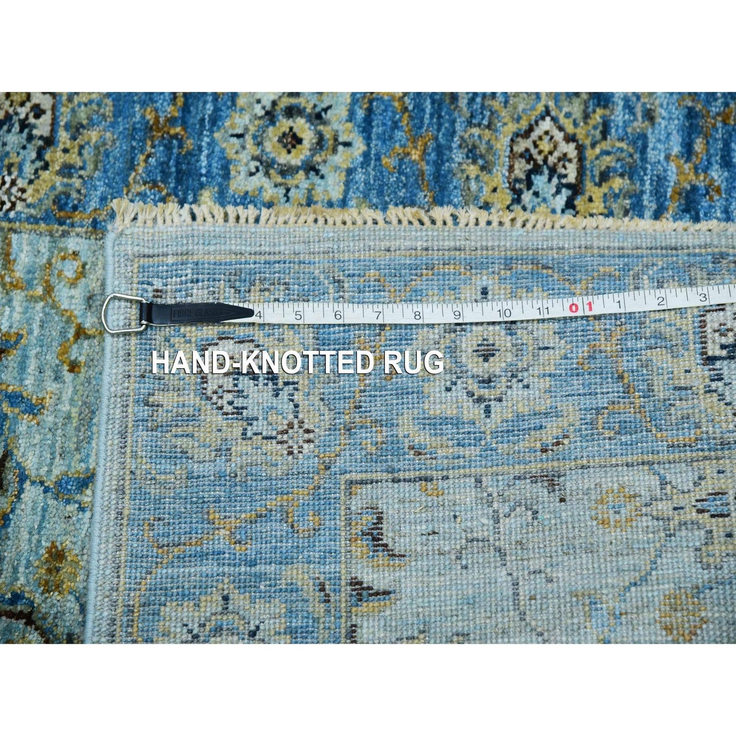 2'8"X24'1" Blue Wool Shah Abbas Floral Design Hand Knotted Xl Runner Rug