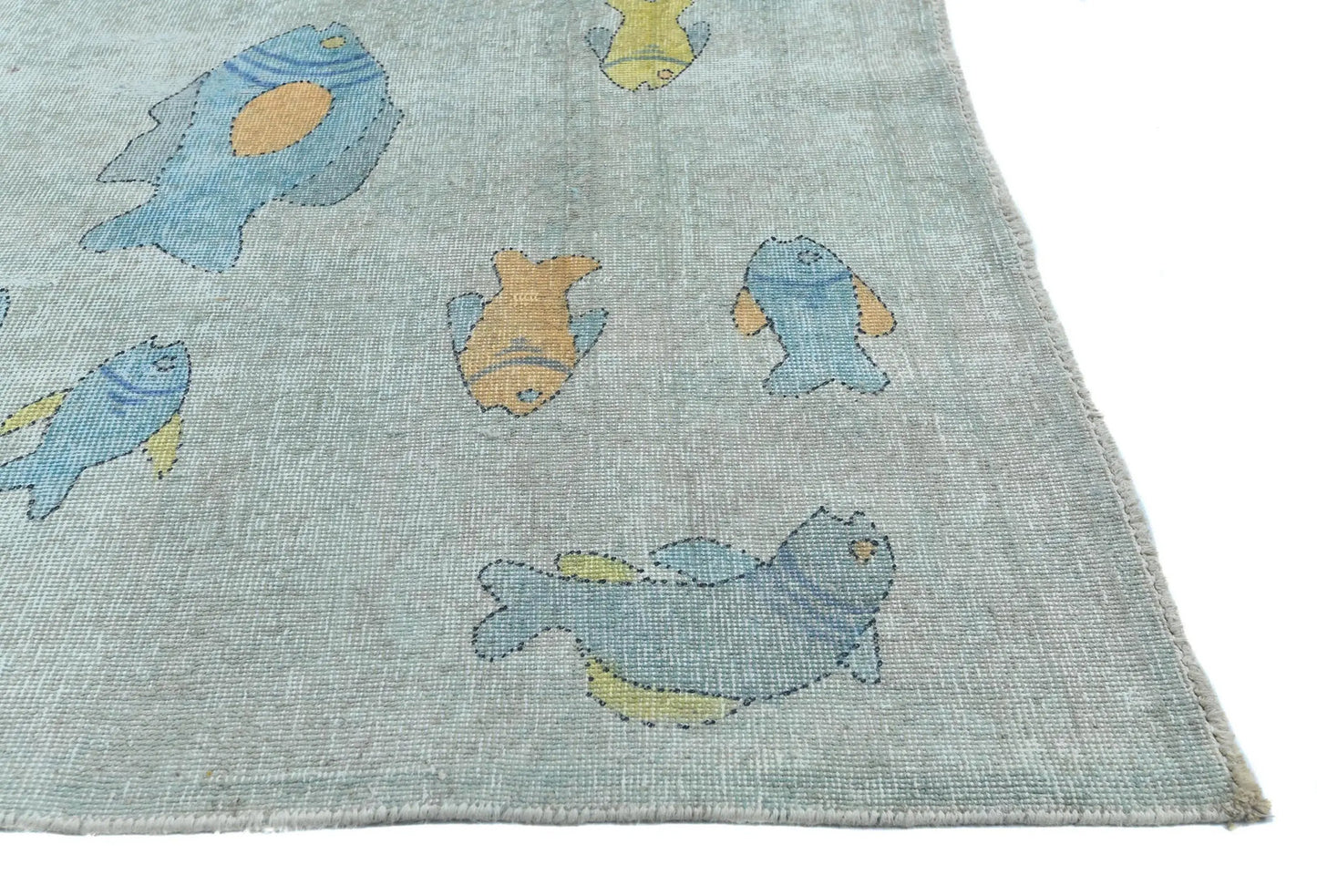 Distressed Vintage Antique Oriental Rug Beige