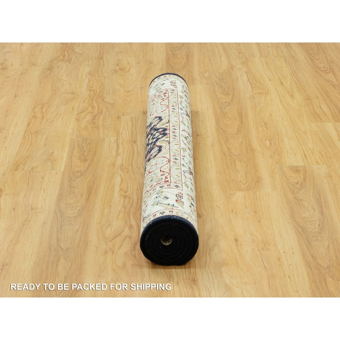 4'3"X6'3" Gale Force Blue 250 Kpsi Nain Denser Weave Hand Knotted Rug
