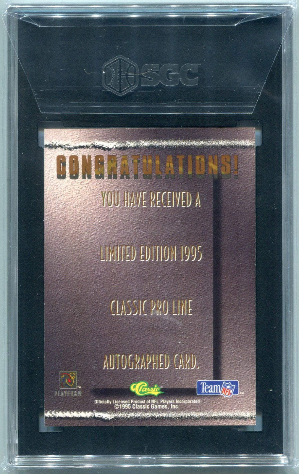John Randle 1995 Classic Pro Line Autographed