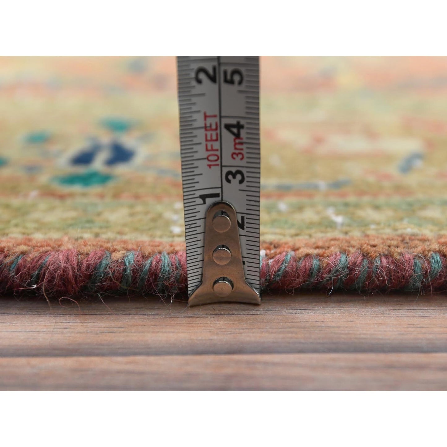 3'5"X10'5" Red Hand Knotted Vintage Farsian Kishoon Worn Wool Runner Rug