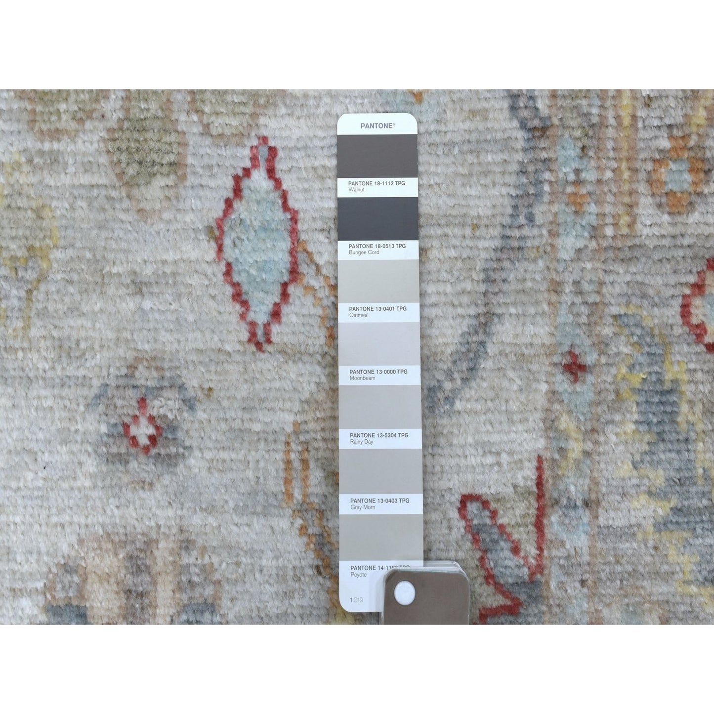 2'8"X16'1" Gray Angora Oushak With Soft Colors Pure Wool Hand Knotted Rug