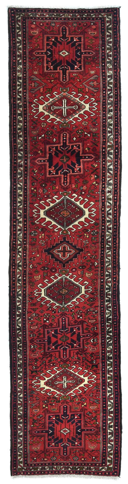 Handmade Vintage Oriental Runner Rug 2X10 Ft Red