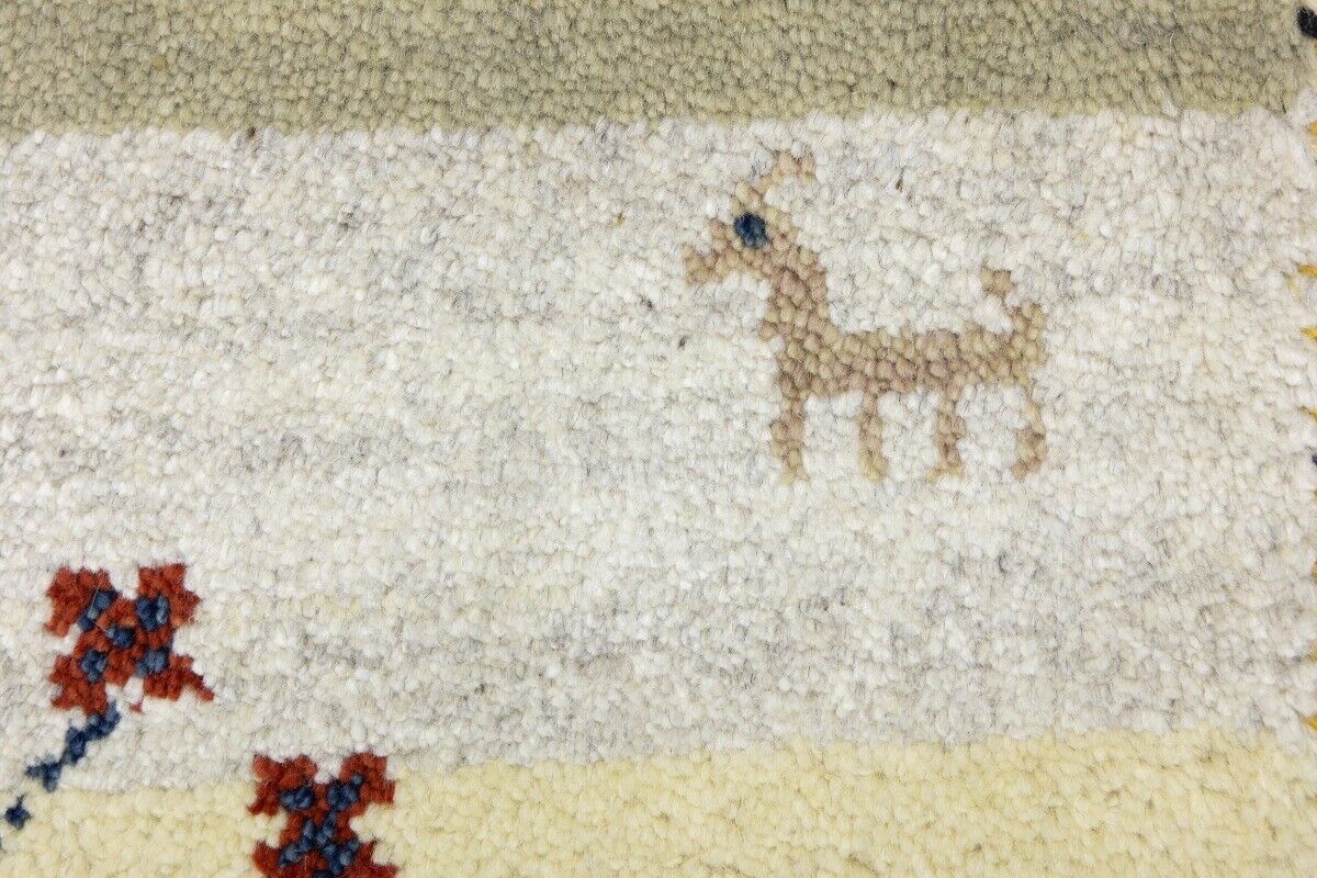 Multicolored Pictorial Tribal Rug Indo-Gabbeh