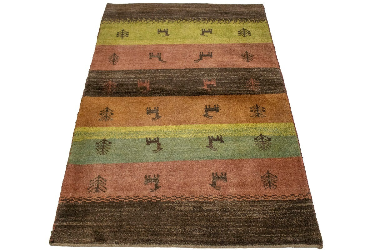 3'3X4'9 Ft Handmade Modern Gabbeh Oriental Rug