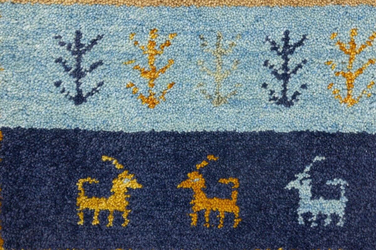 Contemporary Multicolored Stripes Indo-Gabbeh