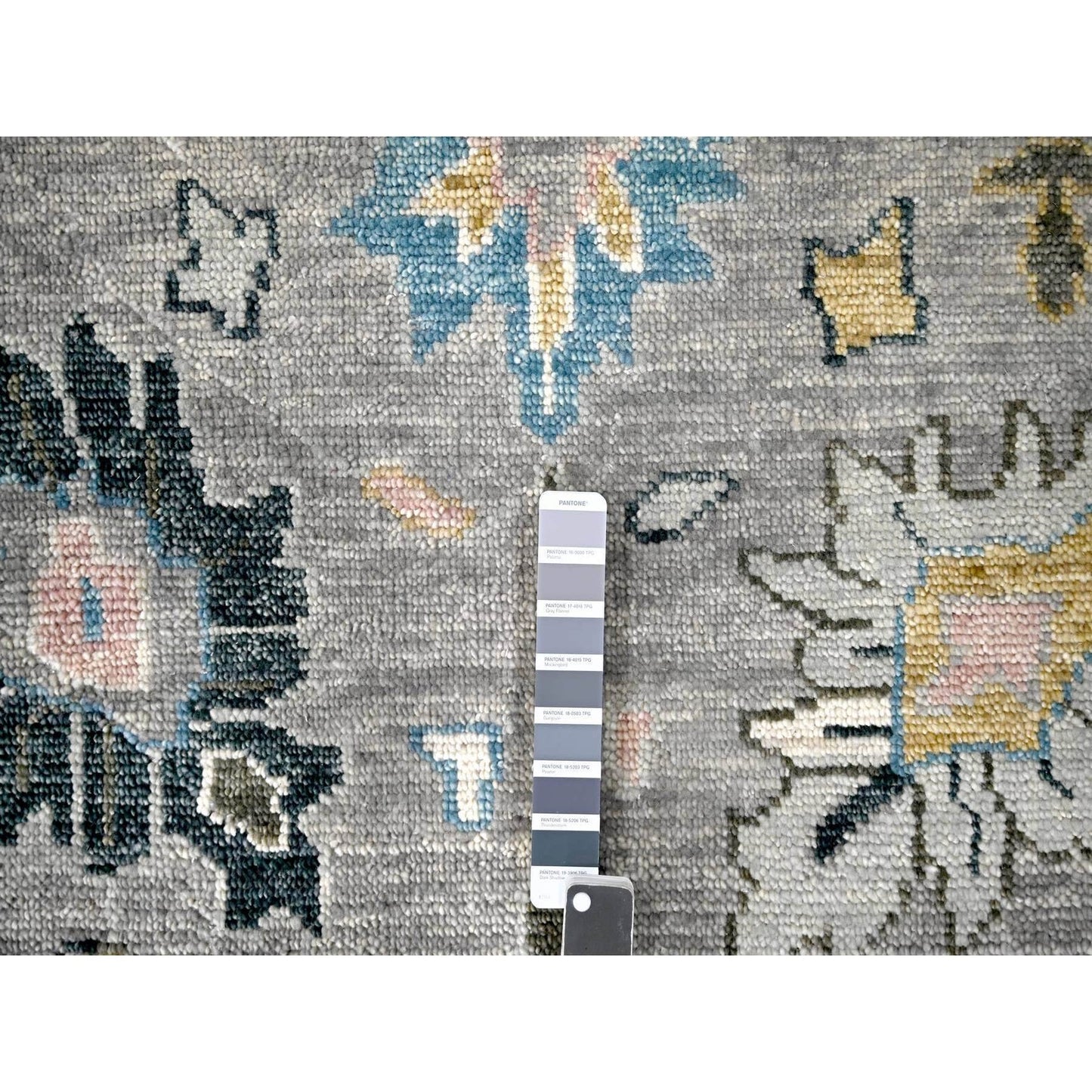 12'X17'10" Light Gray Oushak Wool Hand Knotted Oversize Oriental Rug