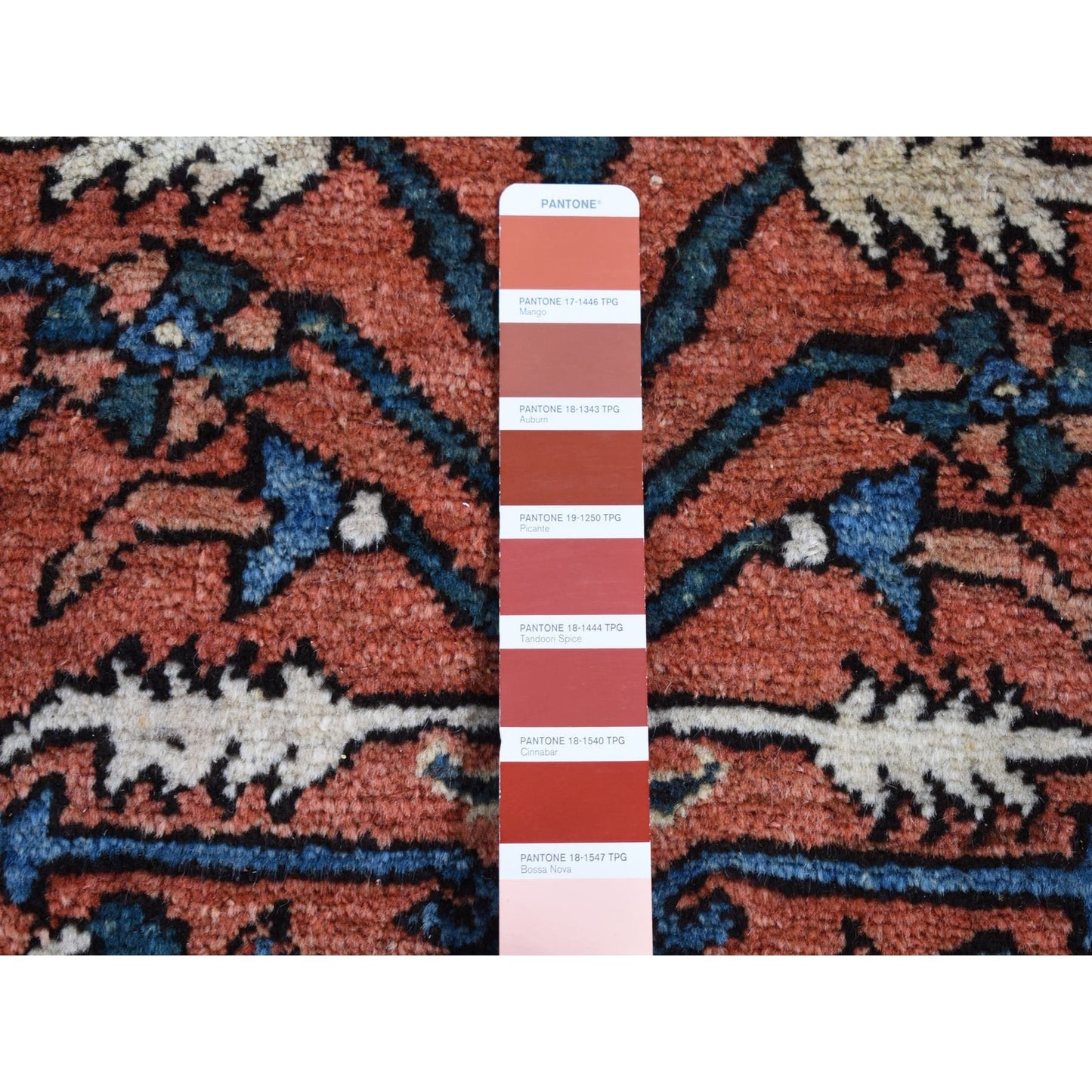 4'9"X6'1" Red Antique Zoroastrian Heris Hand Knotted Pure Wool Clean Rug