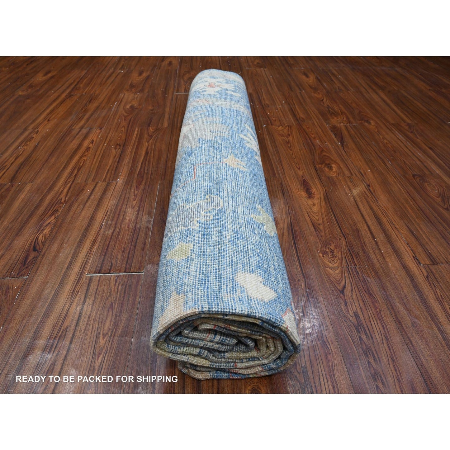 9'X12'2" Denim Blue Afghan Angora Oushak Natural Dyes Oriental Rug