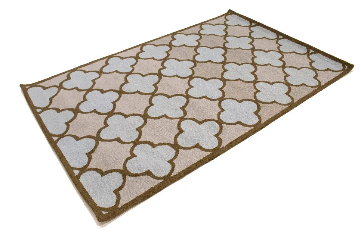 Multicolored Trellis Design 5X8 Hand-Tufted