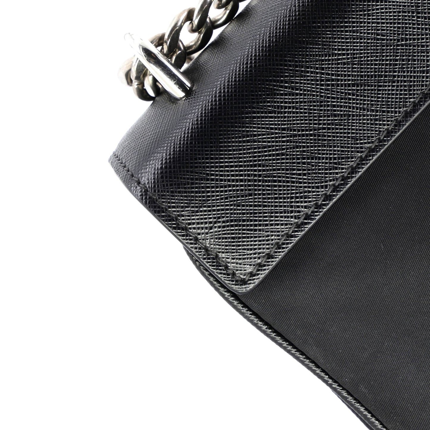 Prada Chain Flap Crossbody Bag Tessuto And Saffiano Leather Medium
