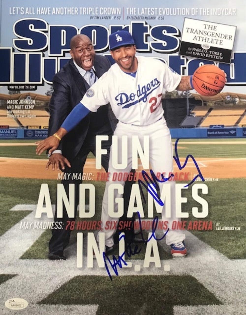 Magic Johnson & Matt Kemp Autographed Los Angeles