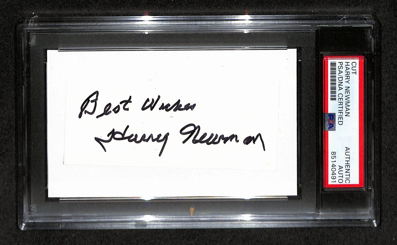 Harry Newman Autographed 3X5 Cut Card Psa/Dna