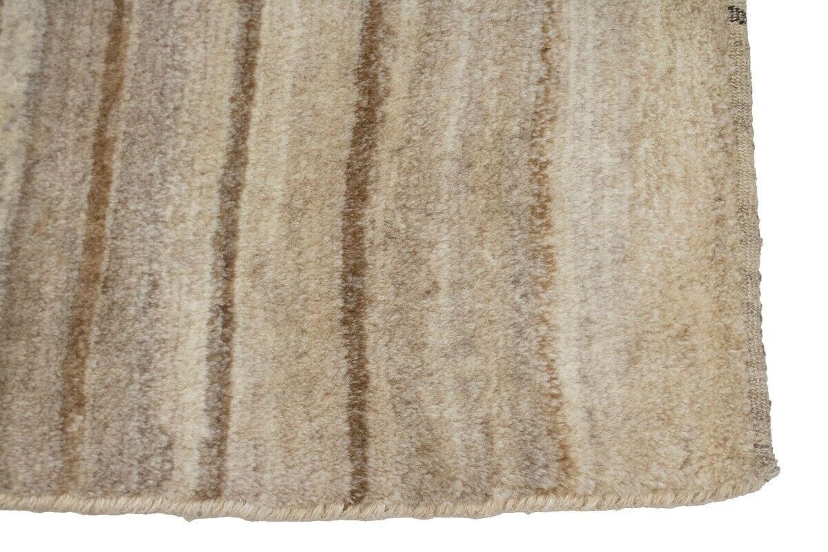 Hand-Knotted Beige Brown Tribal Gabbeh Oriental