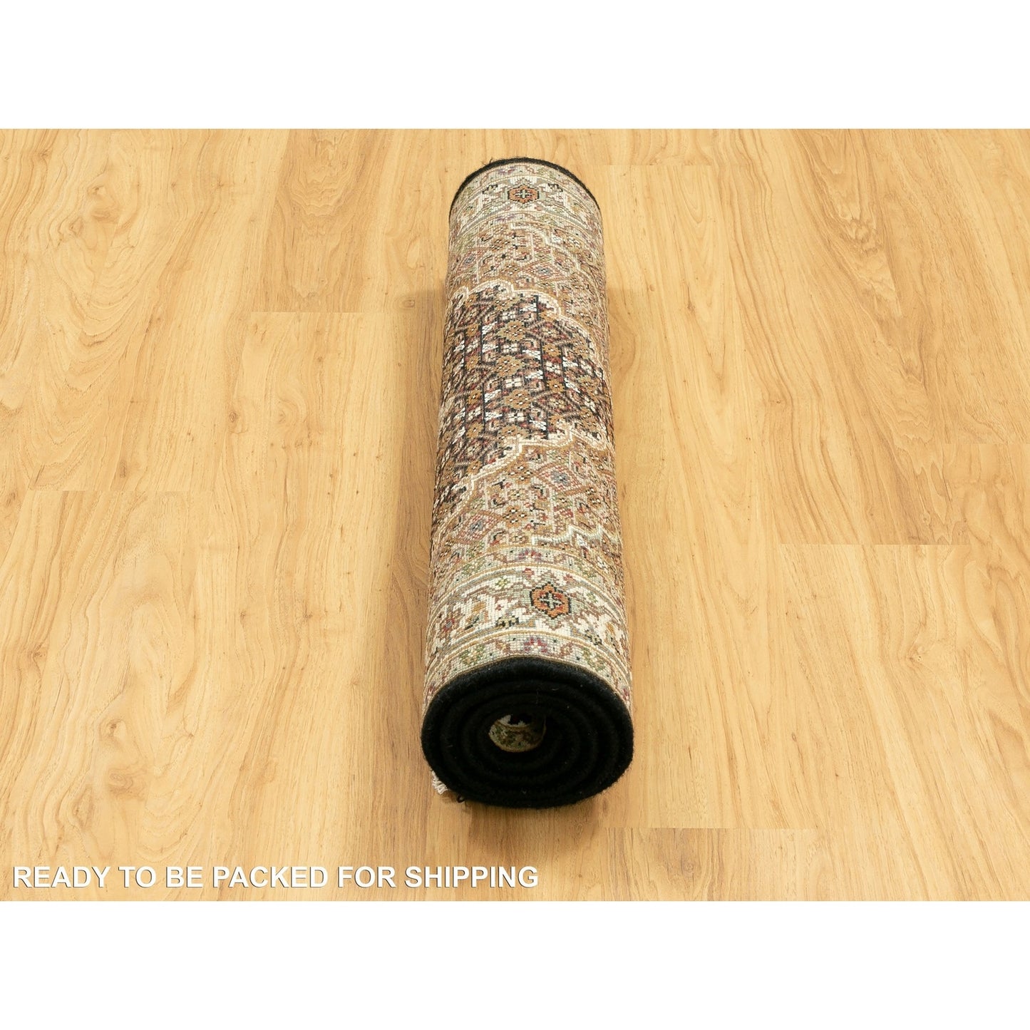 3'1"X5'6" Rich Black Tebraz Mahi 250 Kpsi Wool Hand Knotted Rug