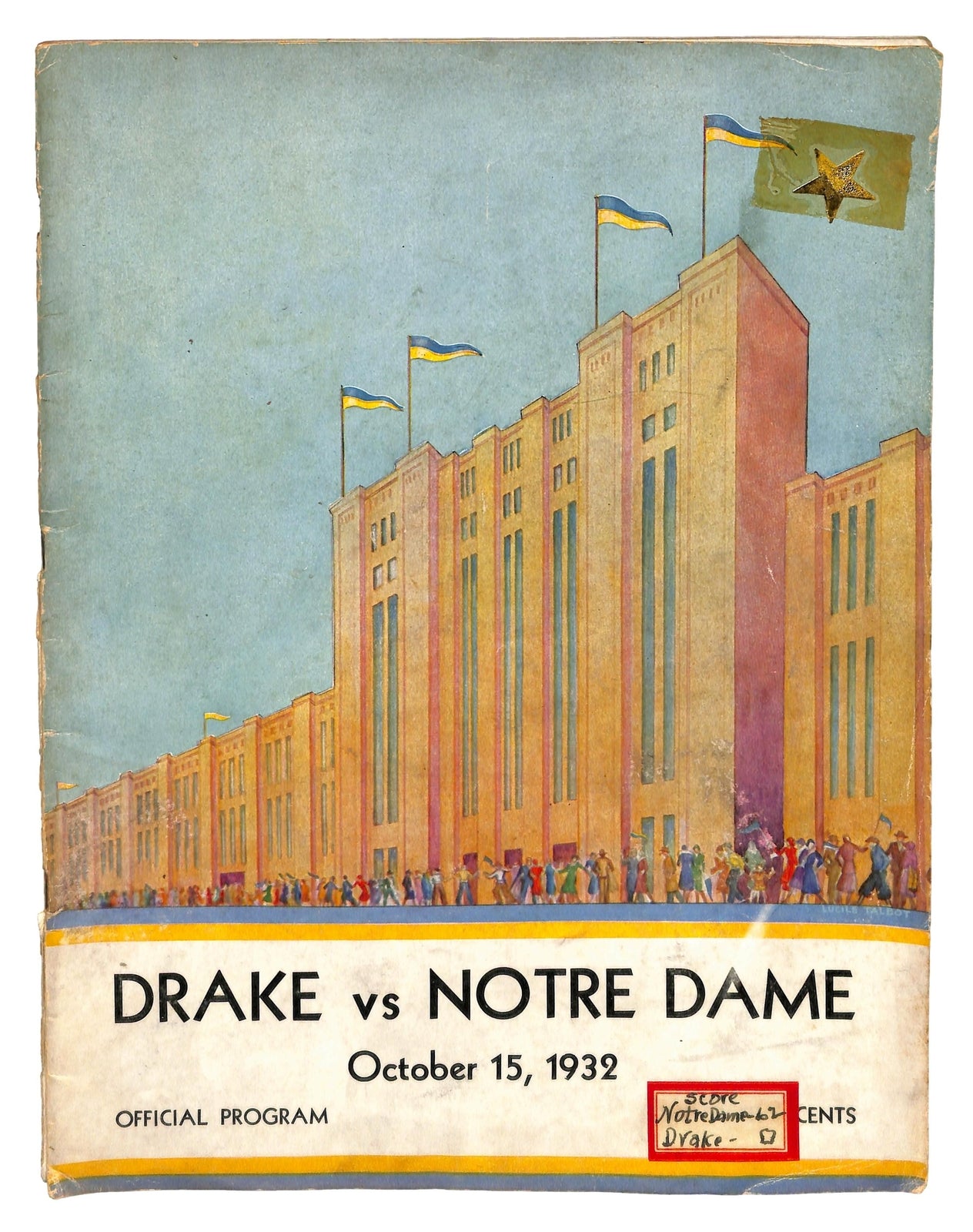 10/15/1932 Drake Vs. Notre Dame College Program