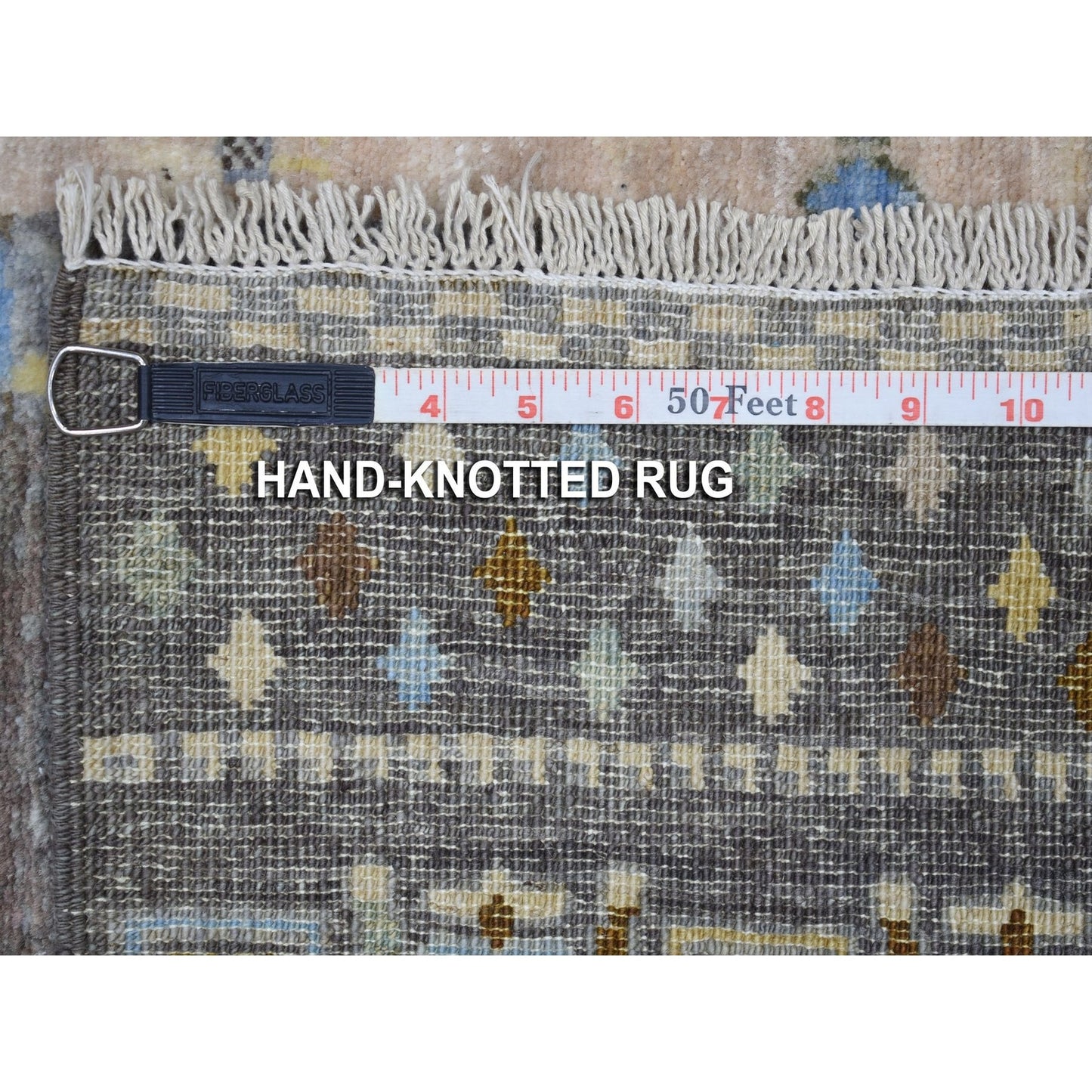 2'7"X9'6"Light Blue Folk Art Kashkuli Gabbeh Wool Hand-Knotted Ethnic Rug
