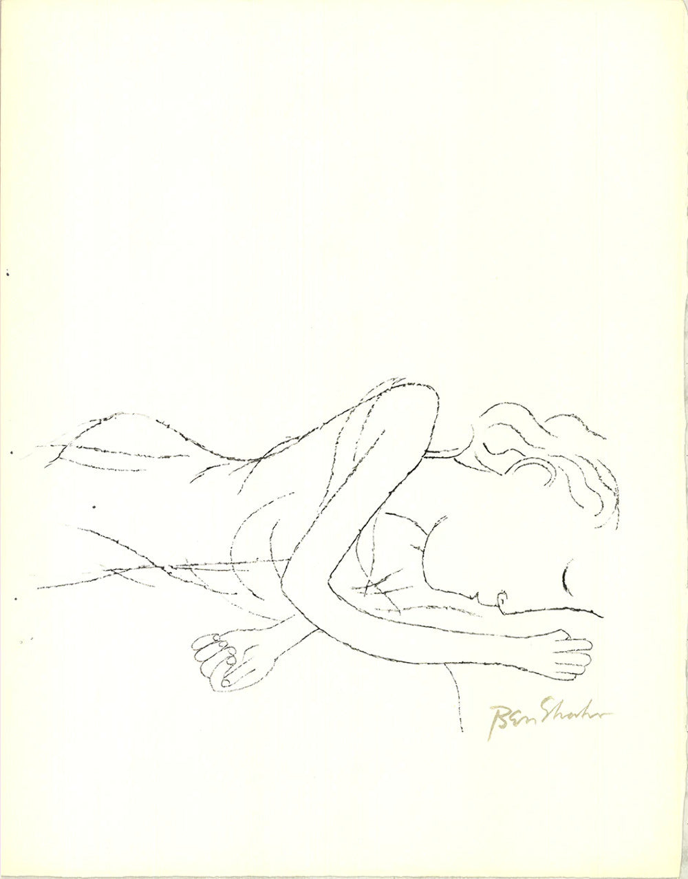 Ben Shahn Of Light, White Sleeping Women In Childbed From The Rike Portfolio 22