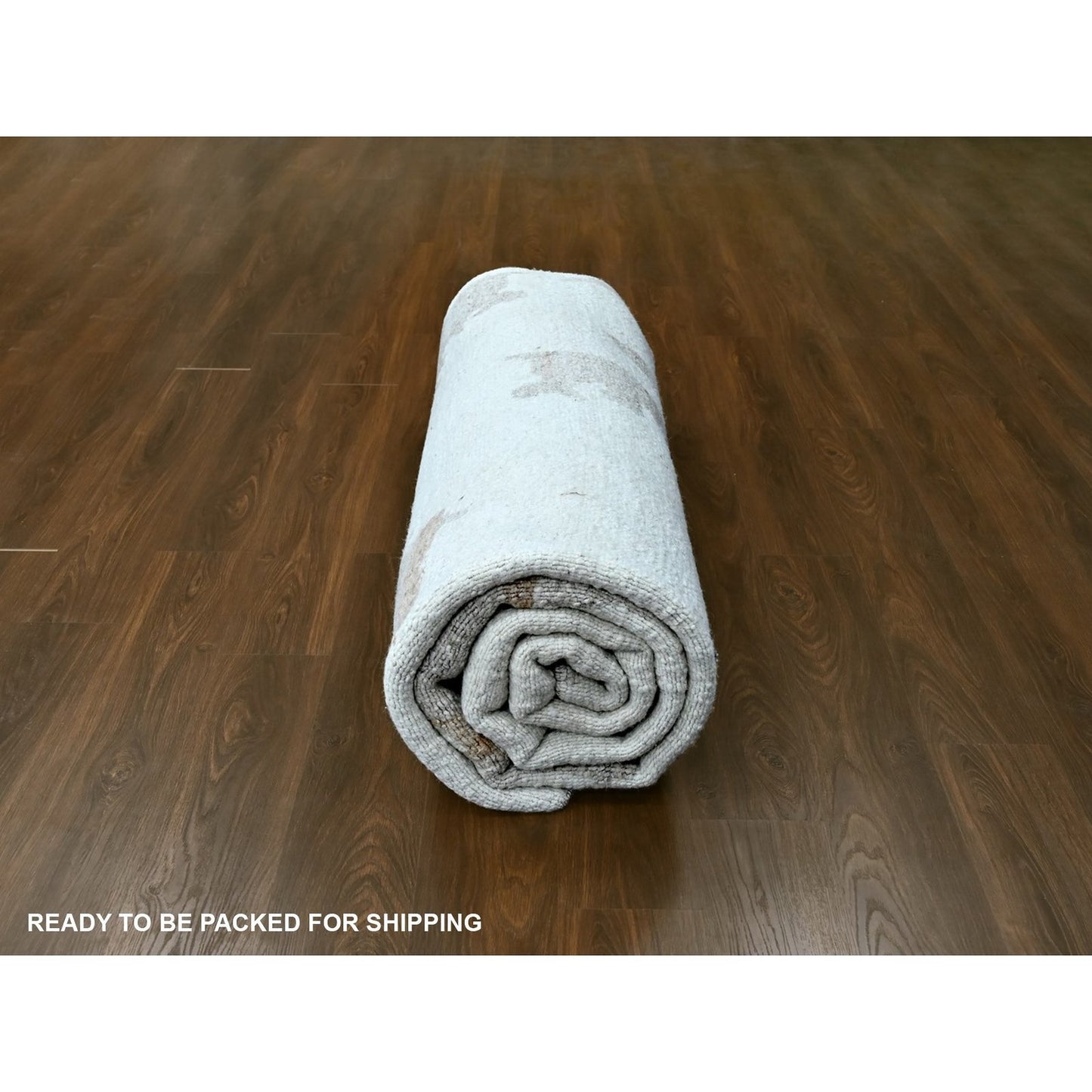 9'2"X12' Ivory Hand Knotted Minimalist Swedish Design Flat Weave Wool Rug
