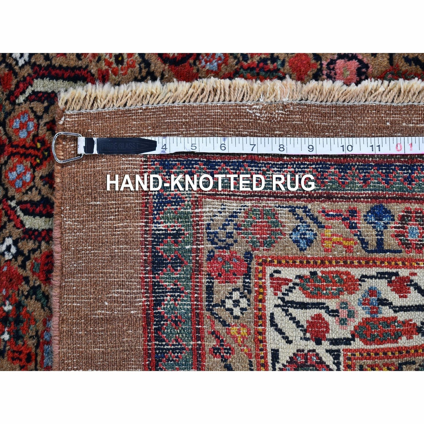 3'6"X17'4" Brown Old Farsian Serrib Xl & Wide Runner Hand Knotted Rug
