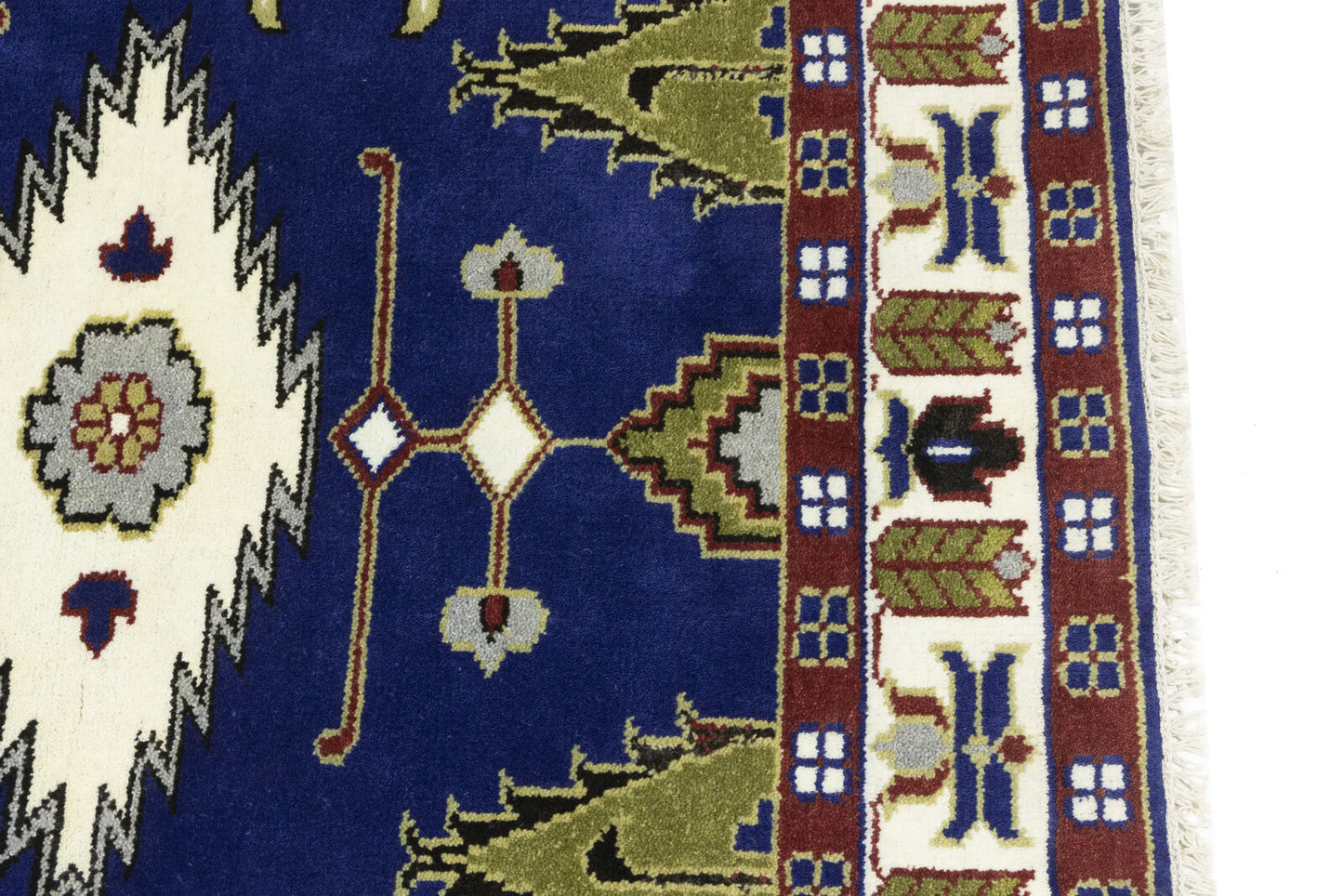 Kazak Oriental Rug Geometric Design Carpet Home