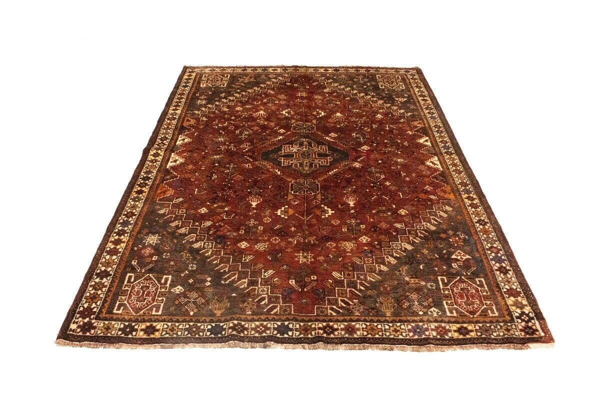 Tribal Vintage Oriental Rug Rusty Red Carpet