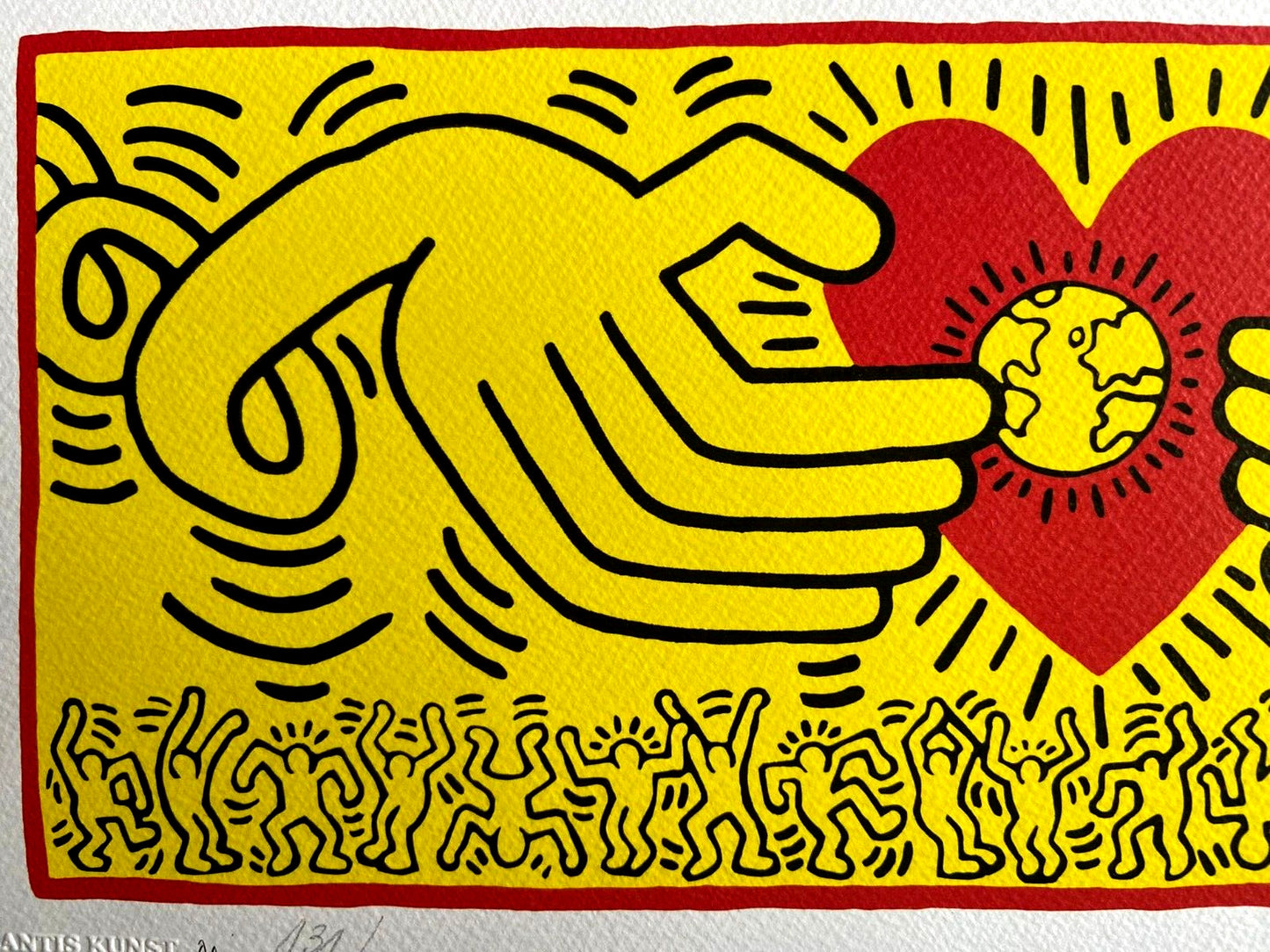 Keith Haring Lithograph Coa Signed Numbered By