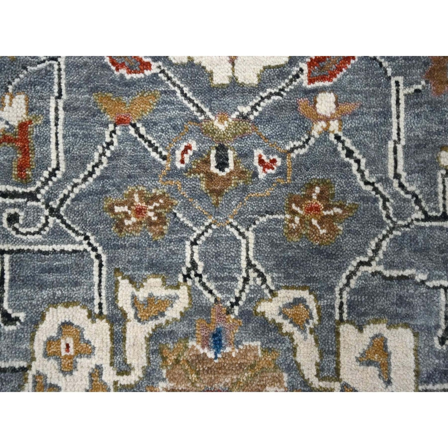 2'X3' Jubilee Gray Hand Knotted Heris Design Wool Oriental Mat Rug