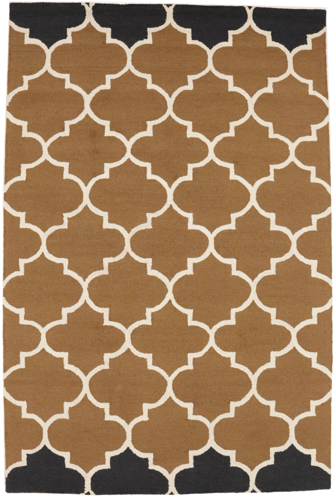 Caramel Brown Trellis Design 5X8 Hand-Tufted