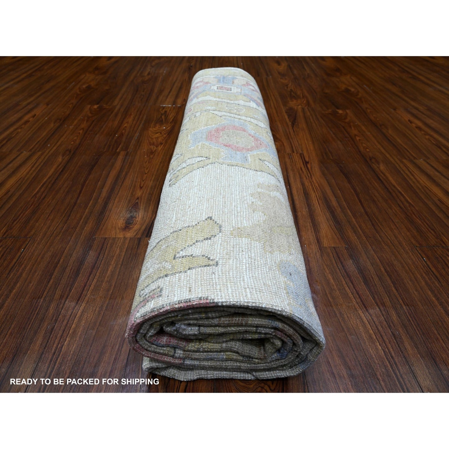 8'X9'9" Ivory Afghan Angora Oushak 100% Wool Hand Knotted Oriental Rug
