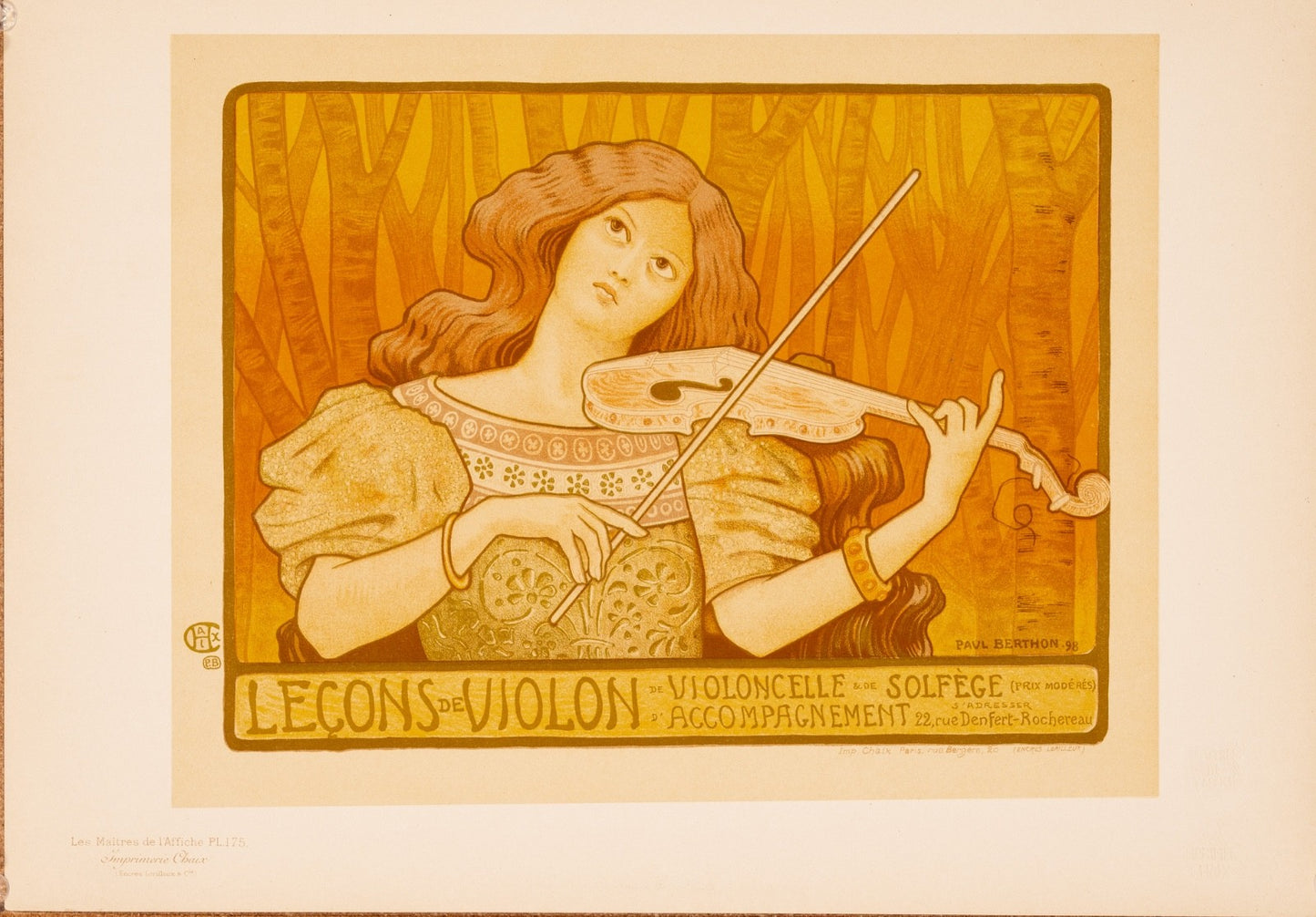 Paul Berthon Lecons De Violin Les Maitres De L Affiche 1895 1899 Chaix Paris