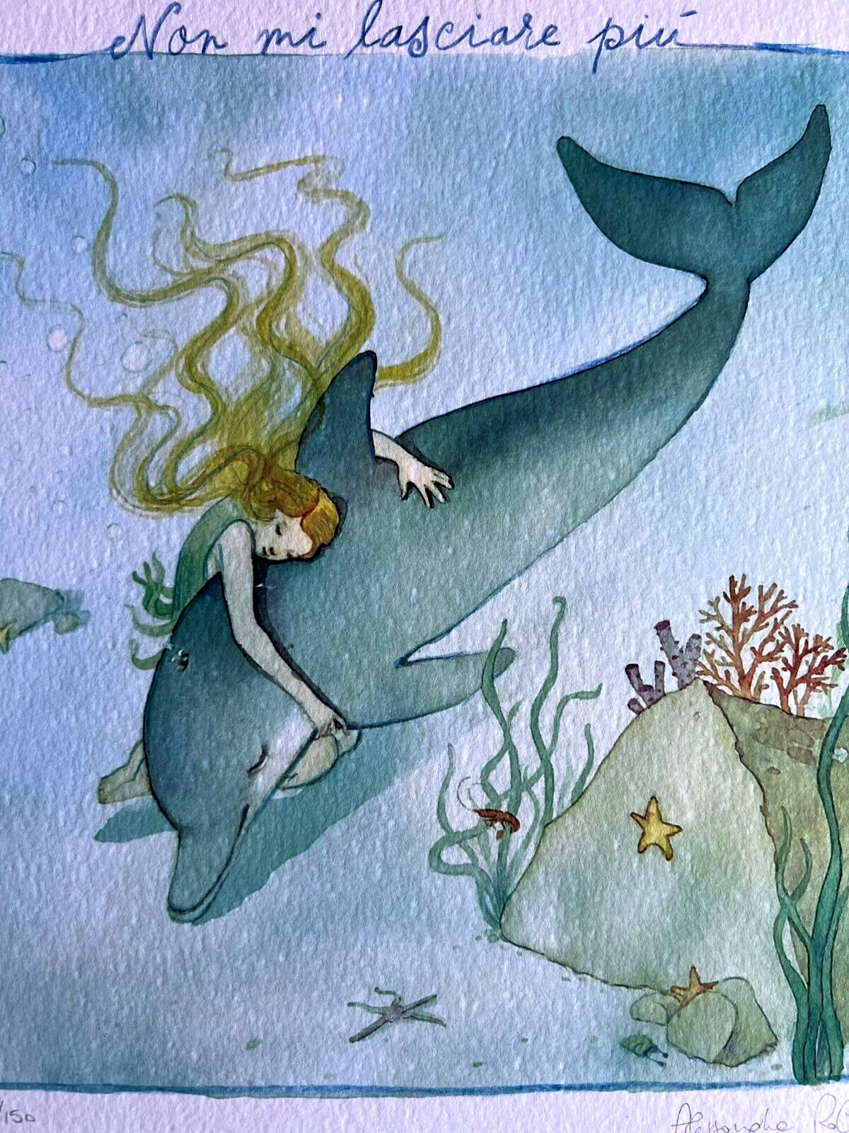 Alessandra Roberti Lithograph Colorata A Mano