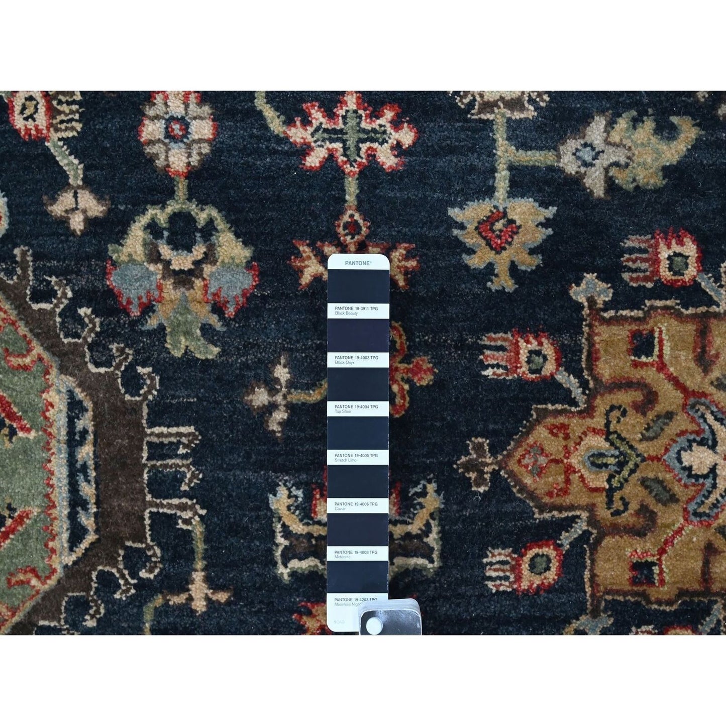 10'2"X10'2" Black Hand Knotted Karjihooz Design 100% Wool Square Rug