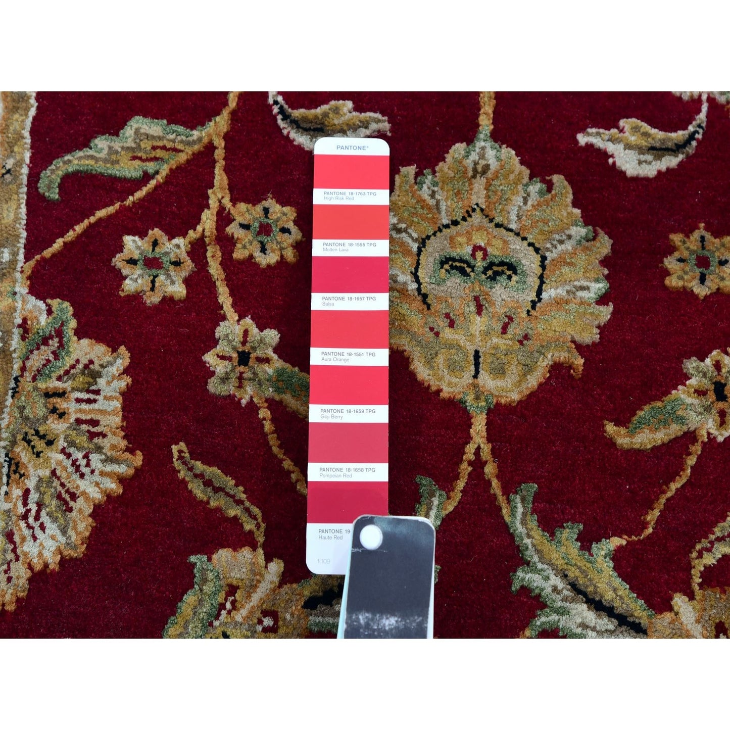 2'7"X16'4" Red Hand Knotted Wool And Silk Rajasthan Design Xl Runner Rug