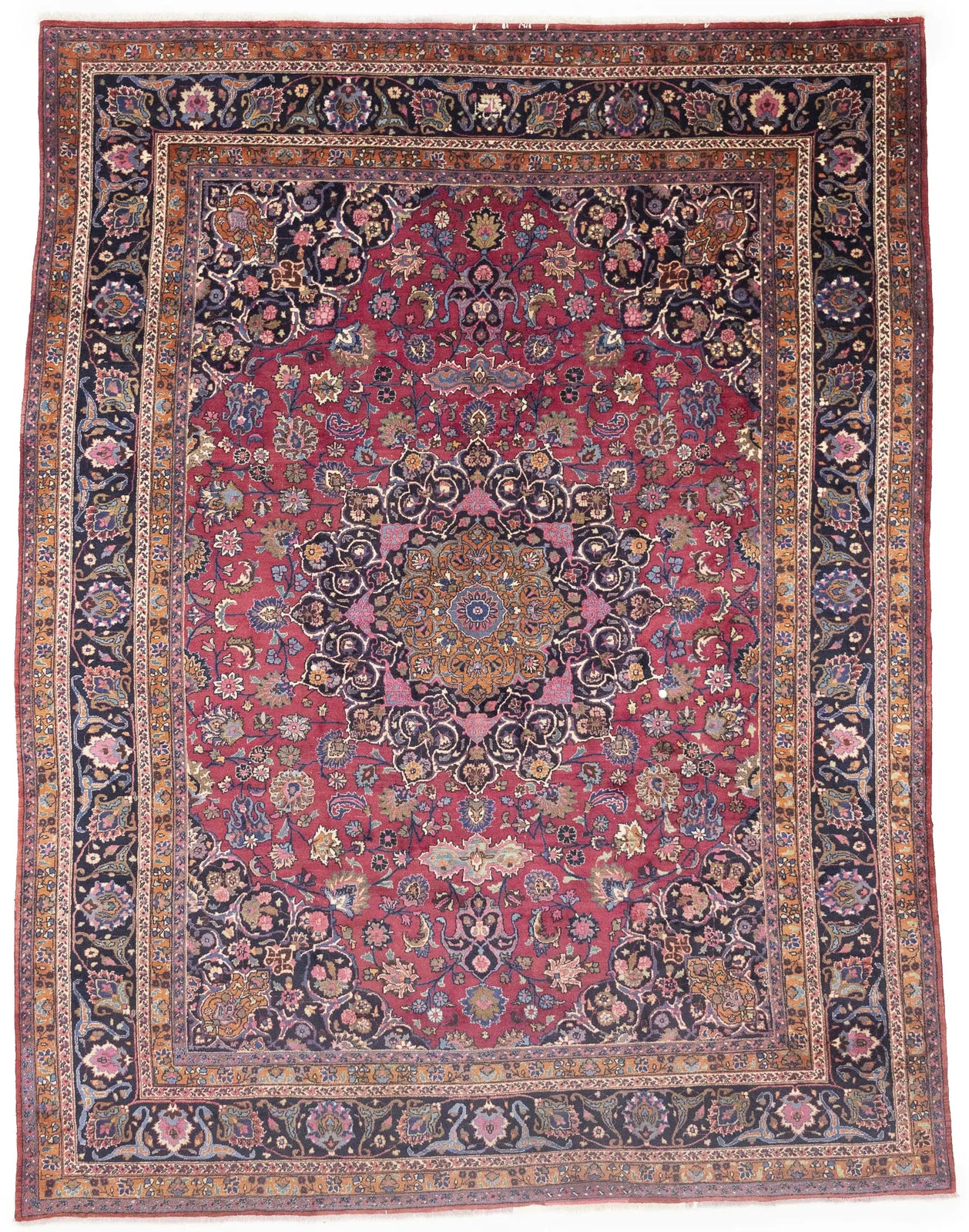 Handmade Traditional Floral Style Signed Rug Wool