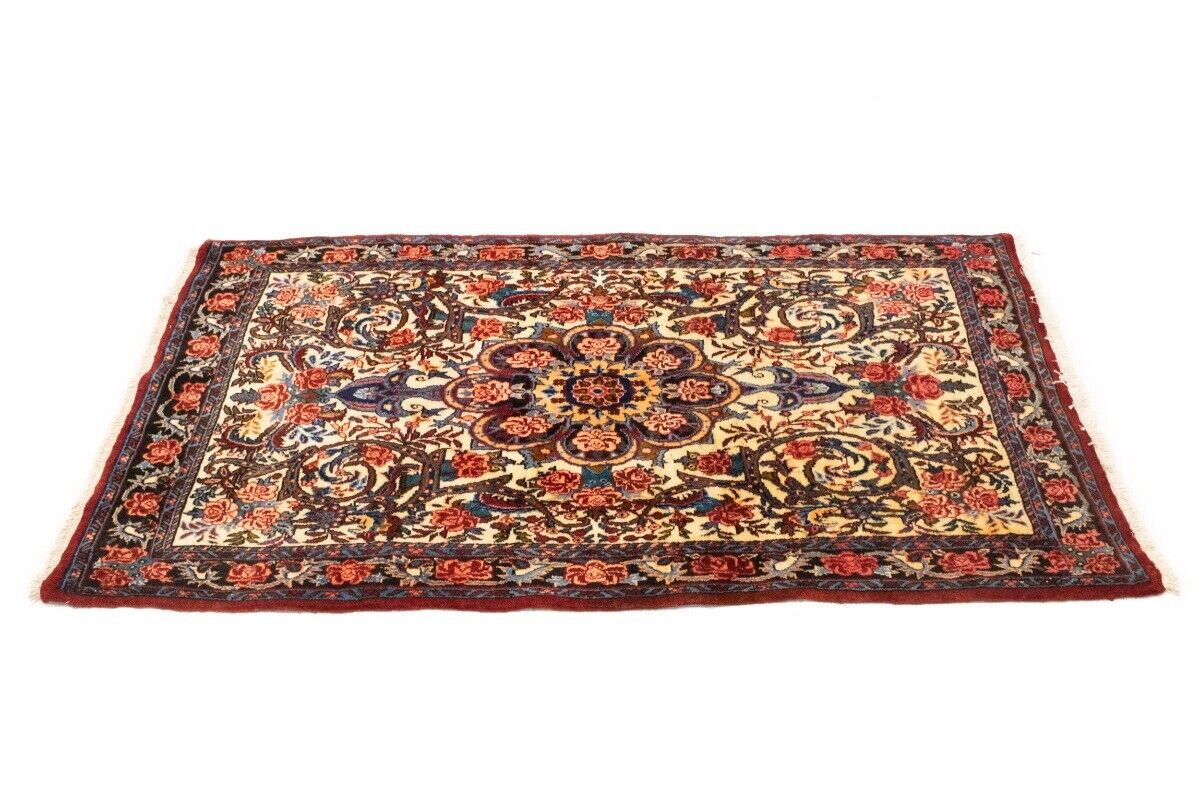 3X5 Ft Vintage Oriental Rug Floral Tribal Design