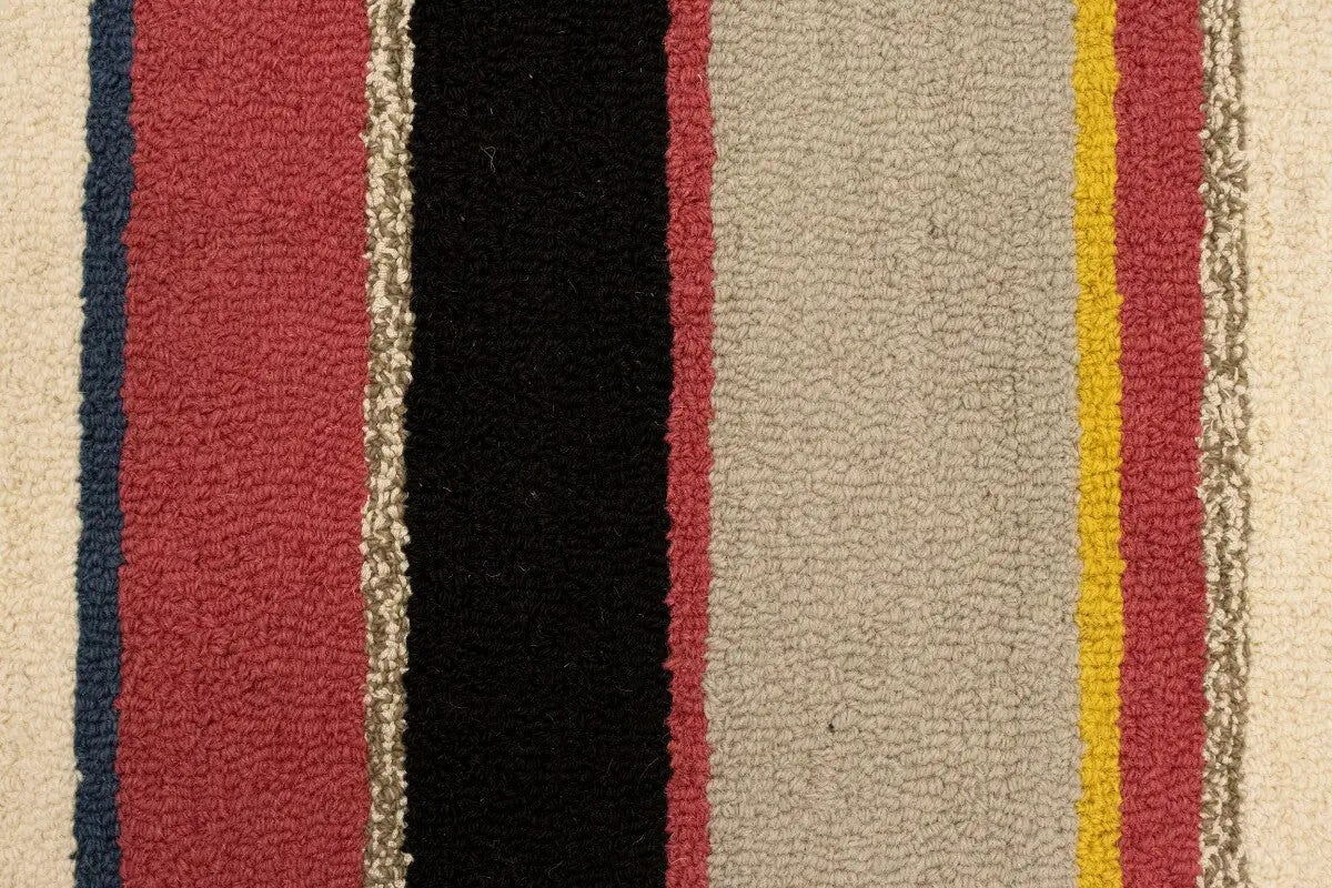 Hand-Tufted Multicolored Stripes Plush 5X8