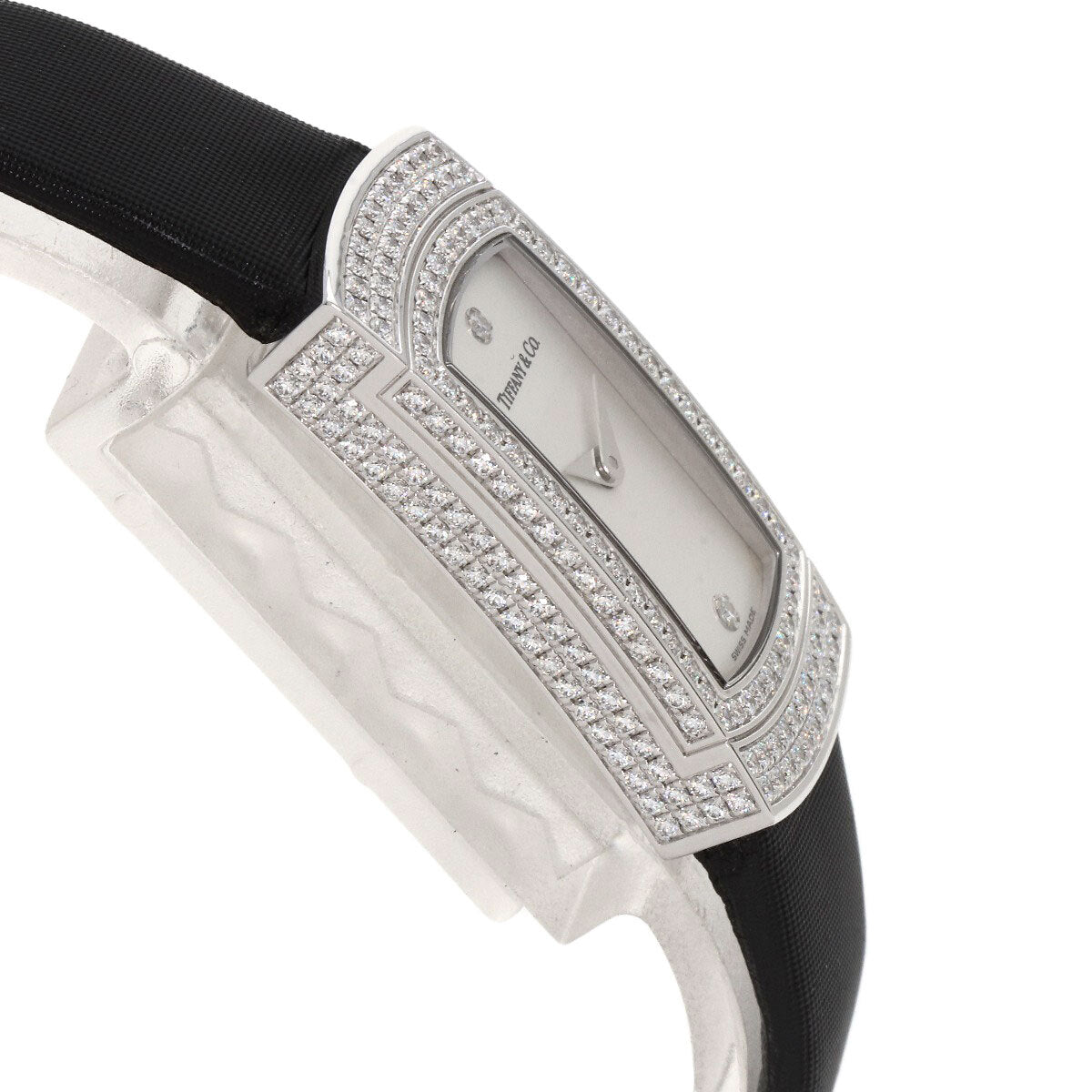 Tiffany&Co. Cocktail Watch Full Diamond Watches K18 White Gold/Leather Ladies