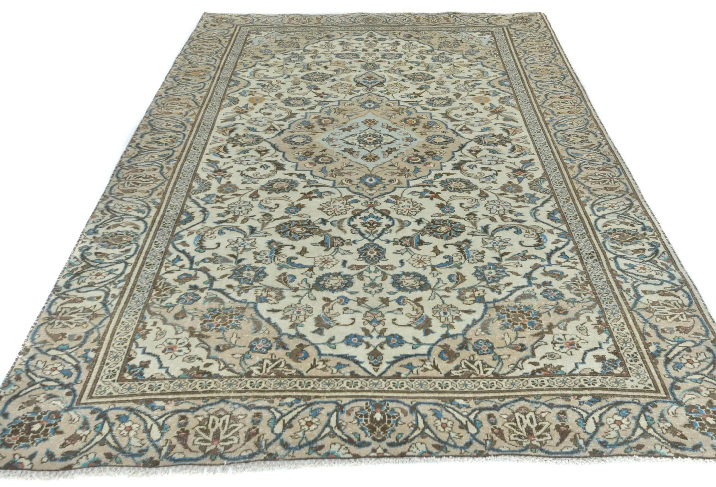 Hand-Knotted Semi-Antique Oriental Rug Muted