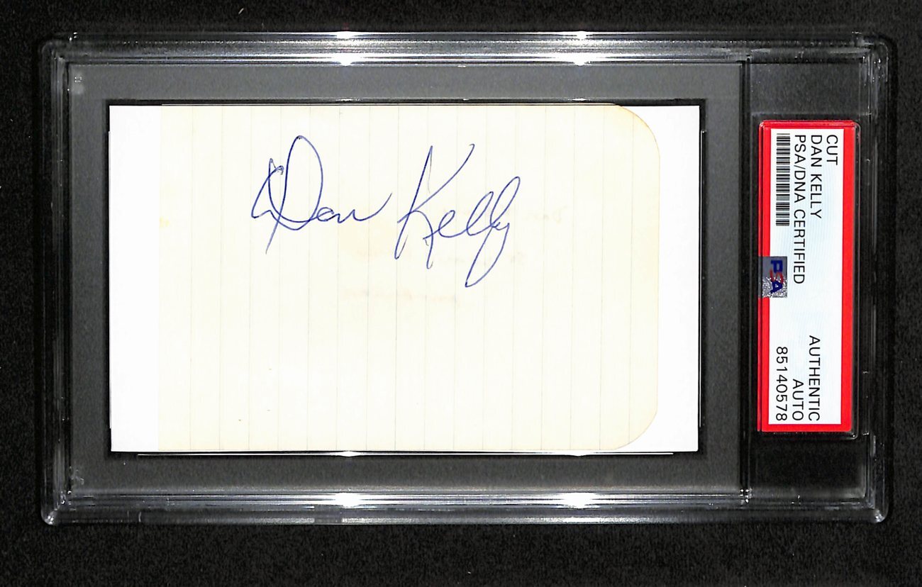 Dan Kelly Autographed 3X5 Cut Card Psa/Dna 186556