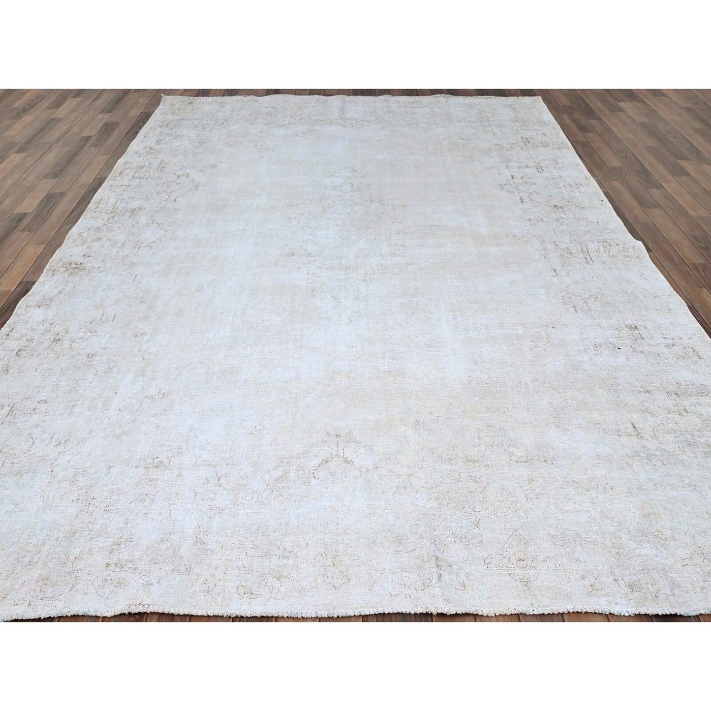 8'2"X11'8" Blue Vintage Zoroastrian Karman 100% Wool Hand Knotted Rug