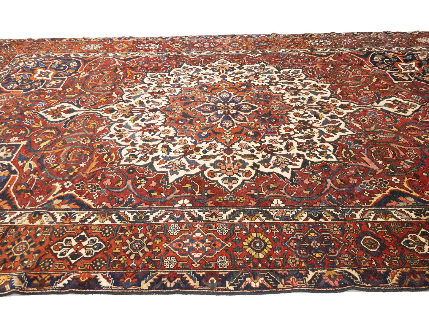 Vintage Red Floral Rug Extra-Large Handmade