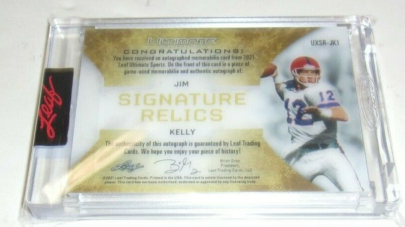 Jim Kelly Rare!! 2021 Leaf Ultimate Game Used