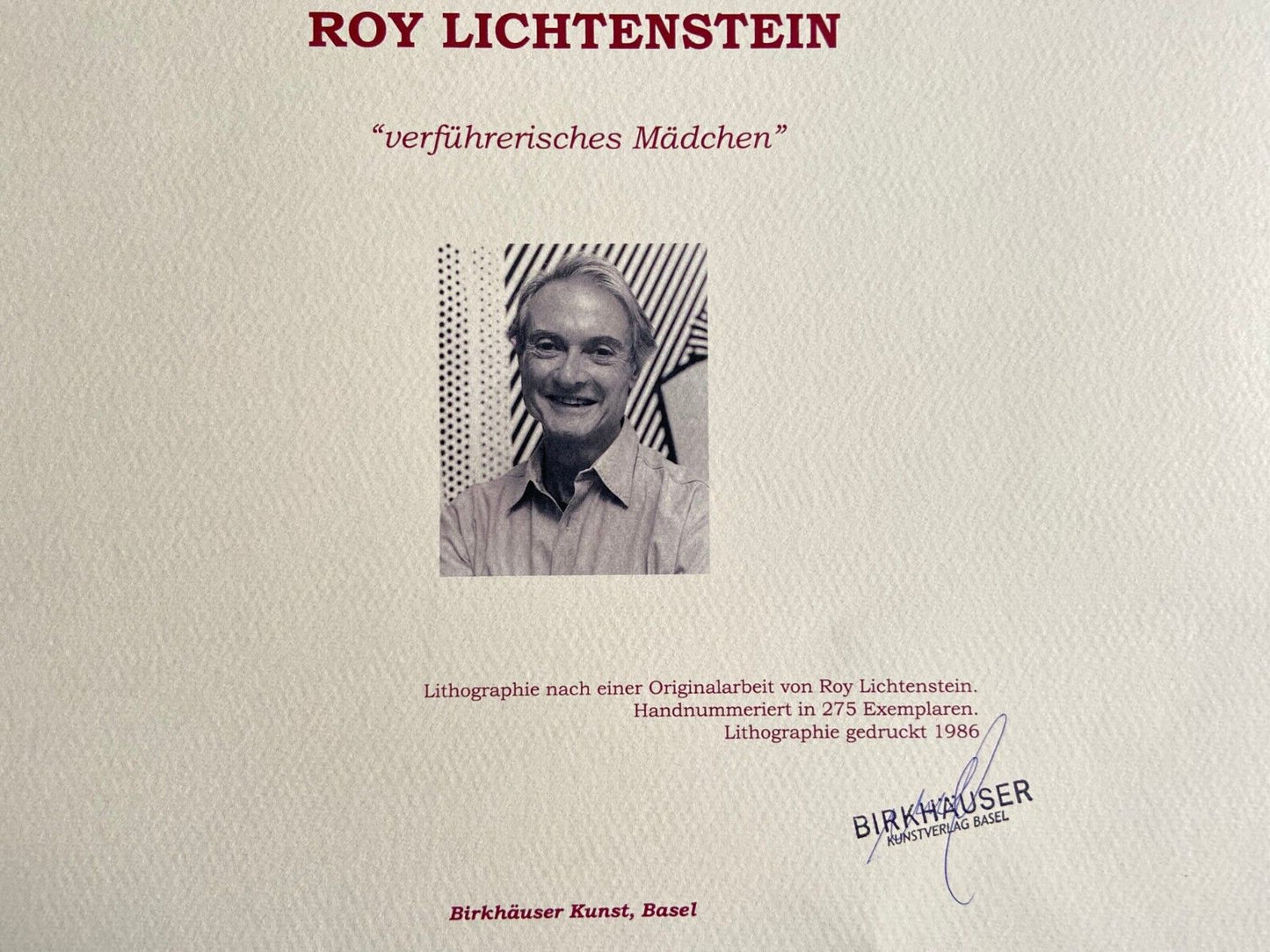 Roy Lichtenstein Lithograph Signed Numbered /