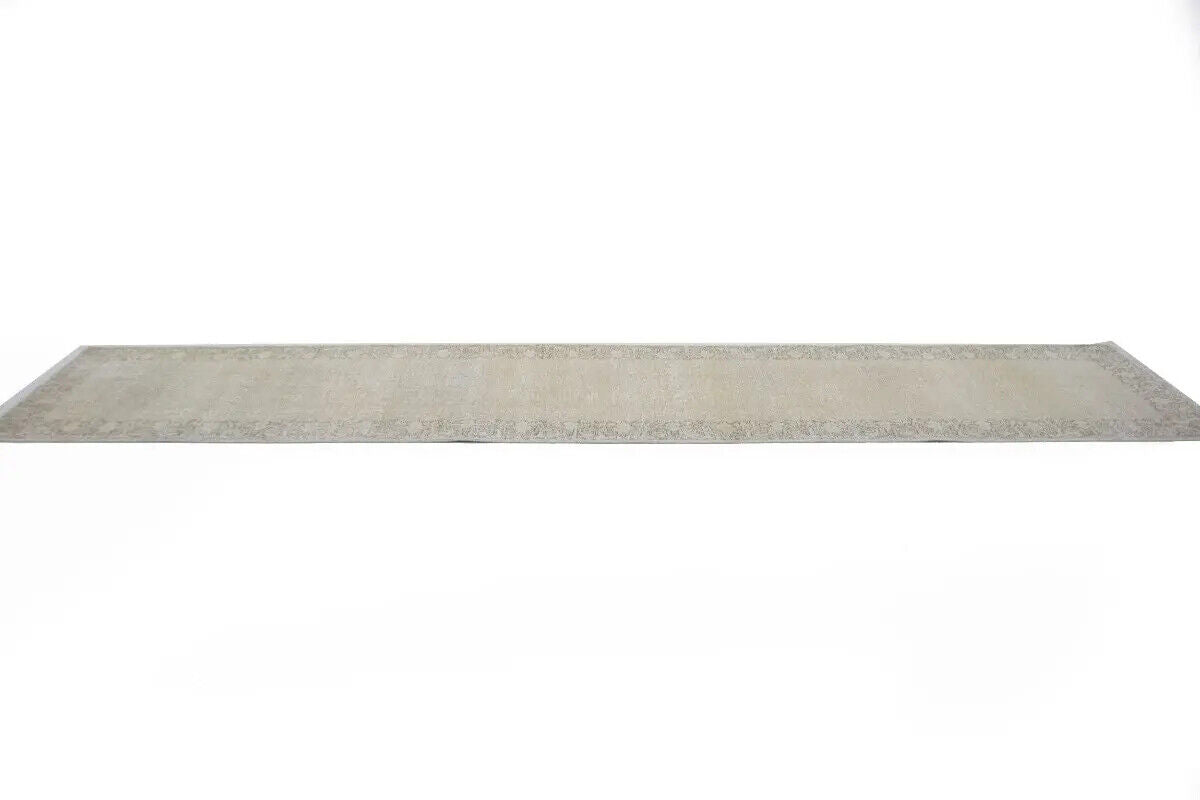 Hand-Knotted Antique Oriental Runner Rug Muted
