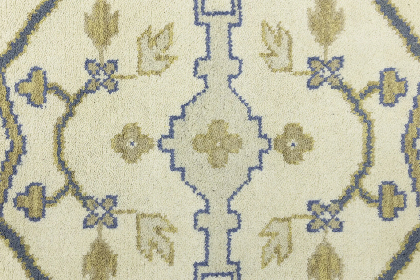 Handmade Oushak Oriental Rug Wool Carpet Floral