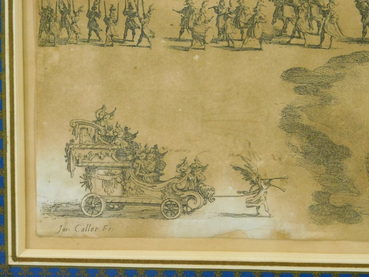 Jacques Callot 1627 Original Etching "Jousting