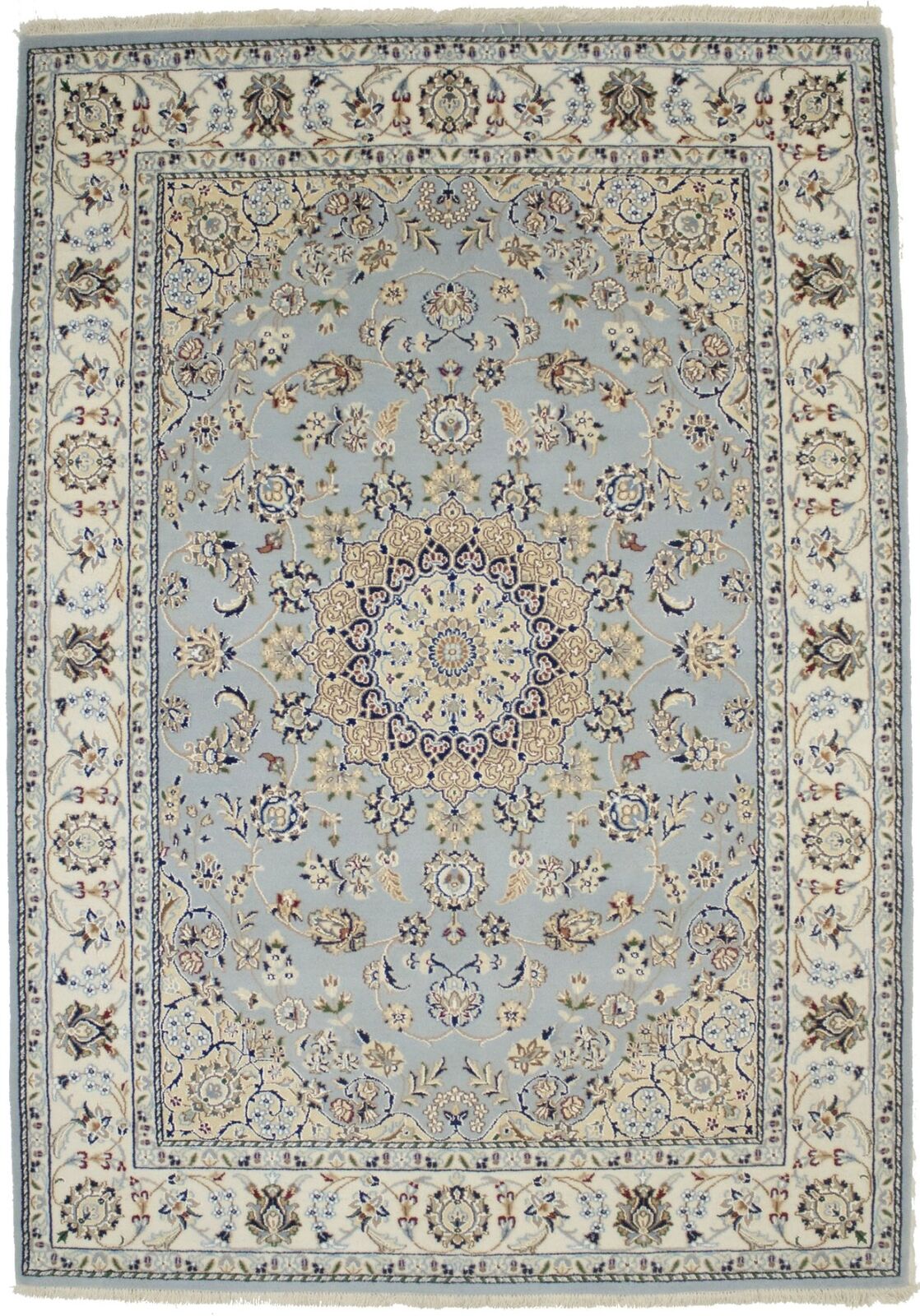 5X7 Ft Handmade Indo-Nain Classic Floral Style