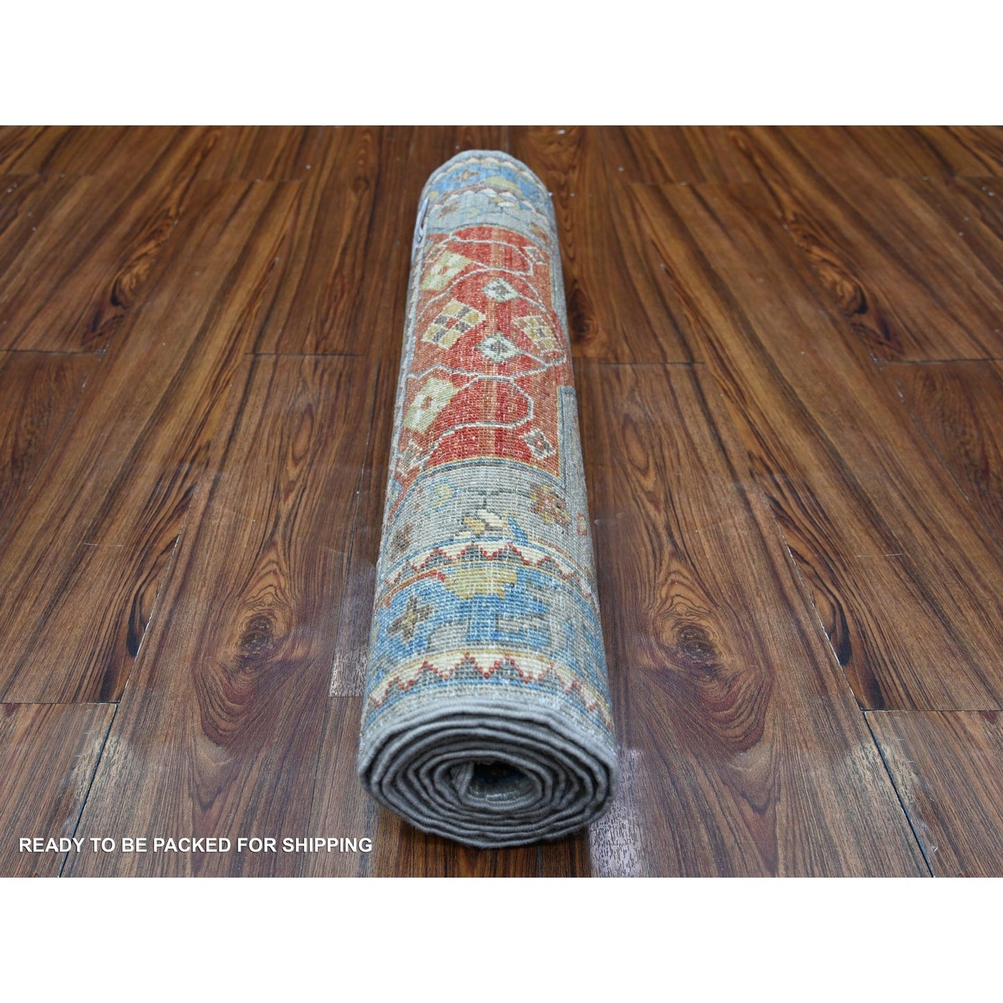 2'6"X7'9" Gray Fine Aryana Caucasian Ashtafa Hand Knotted Oriental Rug